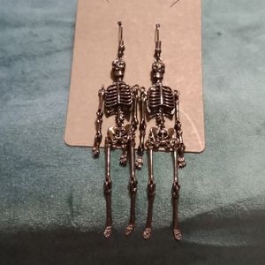 Black Dangling Skeleton Earrings